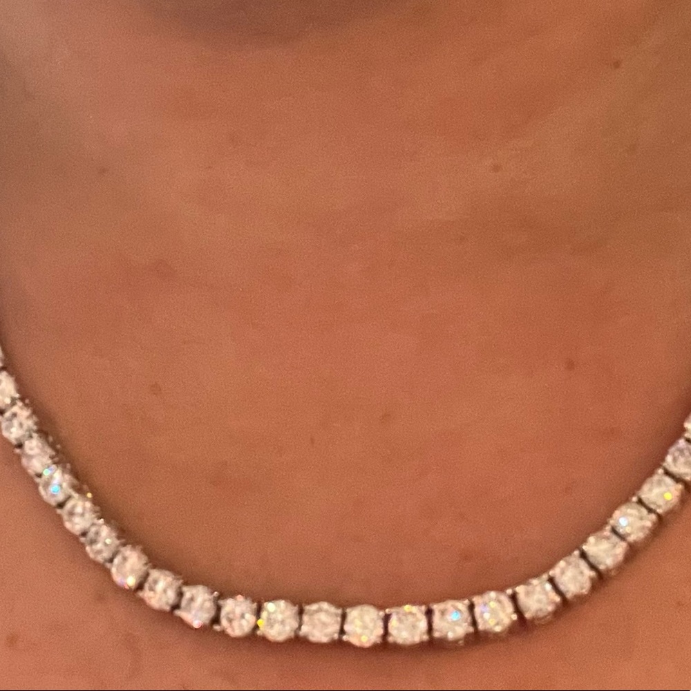 CZ necklace stainless steel